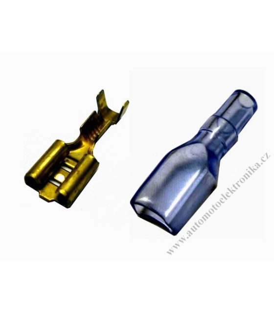 Pin 6,3 mm samostatný zásuvka s izolační návlečkou