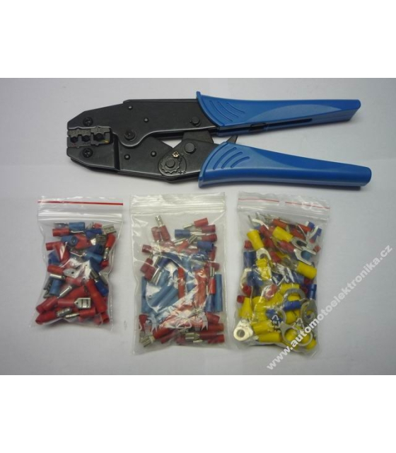 Profesionální krimpovací kleště na konektory s izolací + sada konektorů