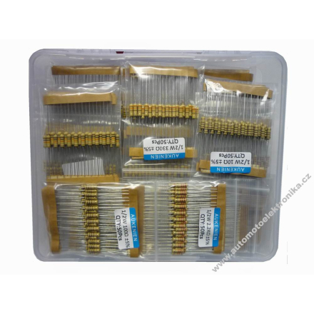 Sada 0,5W odporů, 25hodnot ,1250ks